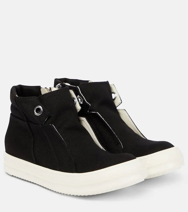 Rick Owens Dunk denim high-top sneakers | LYBSTORE