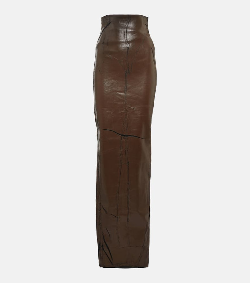 Rick Owens High-rise cotton-blend maxi skirt