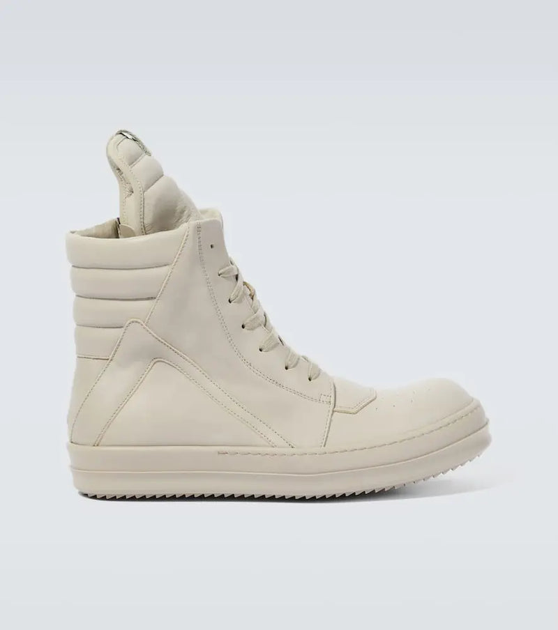 Rick Owens Lido Geobasket leather sneakers | LYBSTORE