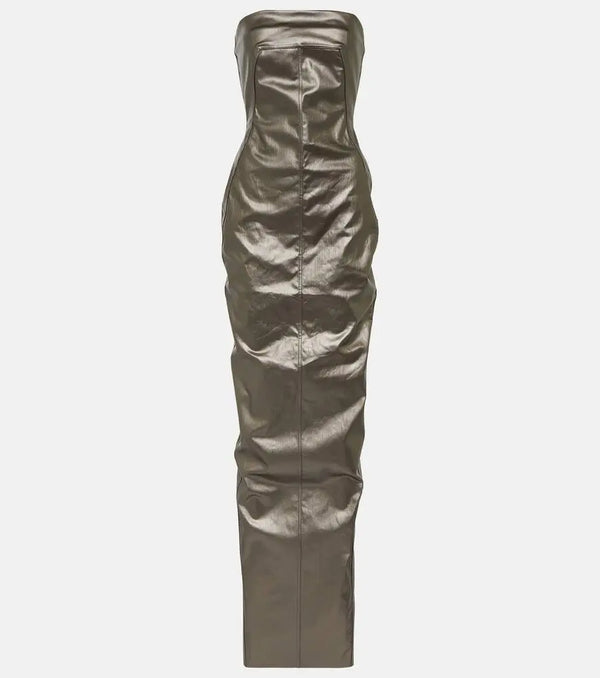 Rick Owens Lido corset coated denim gown | LYBSTORE