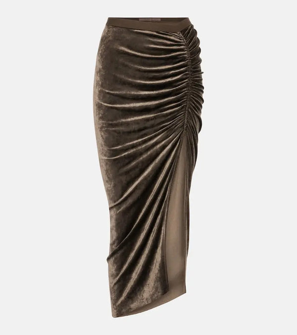 Rick Owens Lilies Svita ruched midi skirt | LYBSTORE