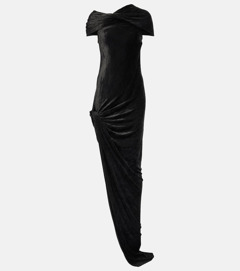 Rick Owens Lola asymmetric velvet gown