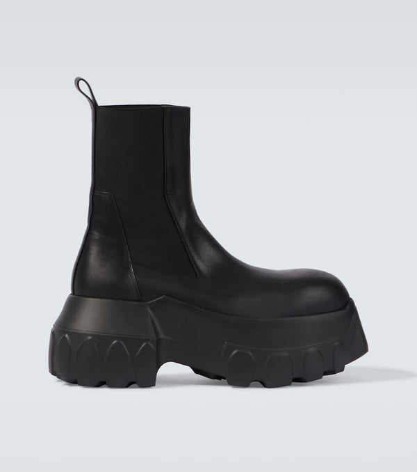 Rick Owens Mega Tractor leather biker boots