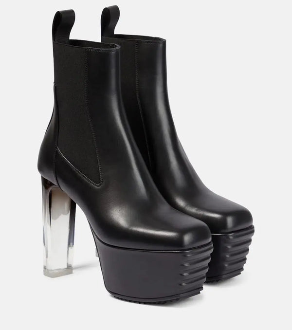 Rick Owens Minimal Grill Beatle leather ankle boots