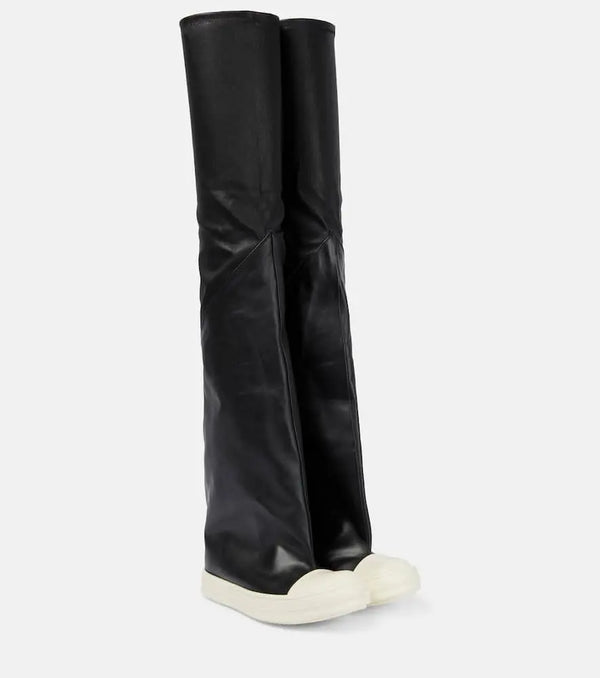 Rick Owens Oblique leather over-the-knee boots