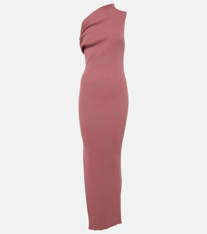 Rick Owens One-shoulder jersey maxi dress