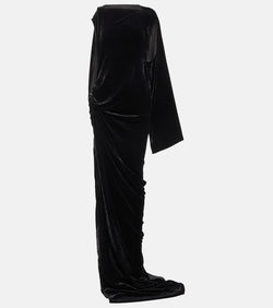 Rick Owens One-shoulder velvet gown