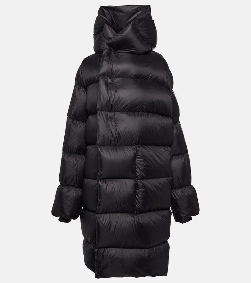 Rick Owens Paneled hooded down jacket