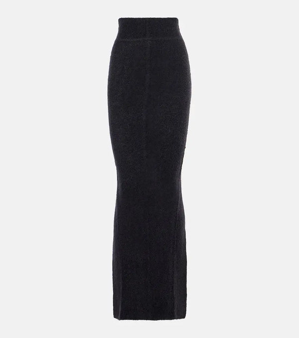 Rick Owens Pillar alpaca and wool-blend maxi skirt