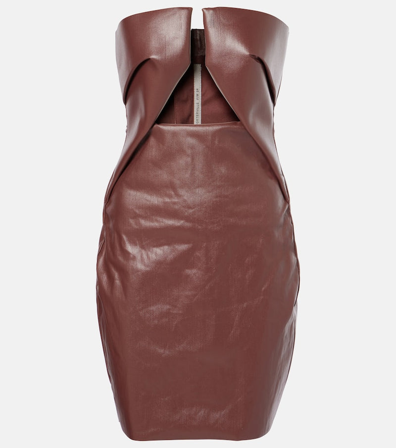 Rick Owens Prong coated denim minidress