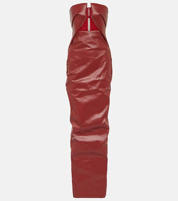 Rick Owens Prong cutout coated denim gown