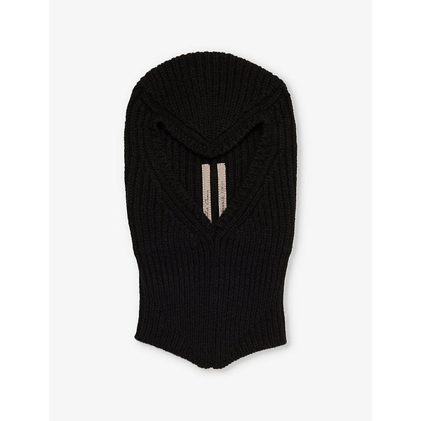 Womens Rick Owens Ribbed wool ski mask