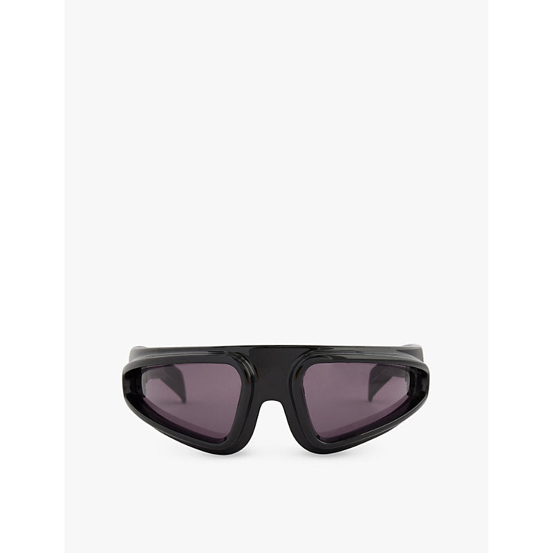 Mens Rick Owens Shiny Ryder wrap-around acetate sunglasses