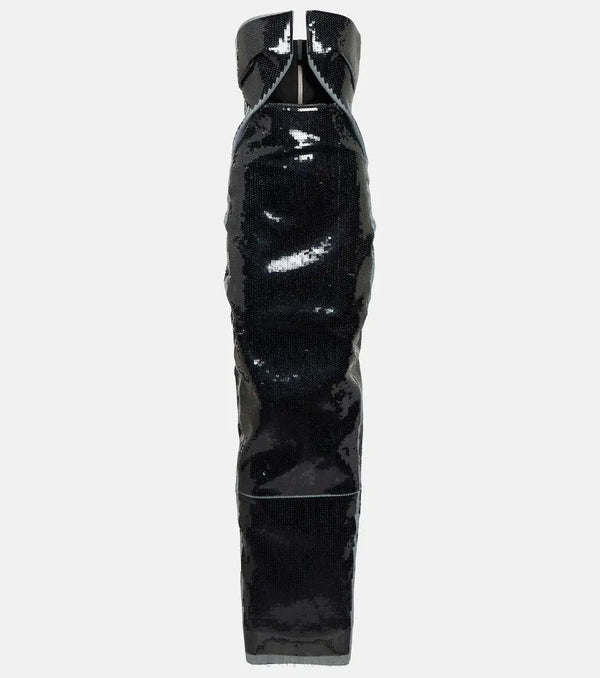 Rick Owens Strapless sequined gown | LYBSTORE