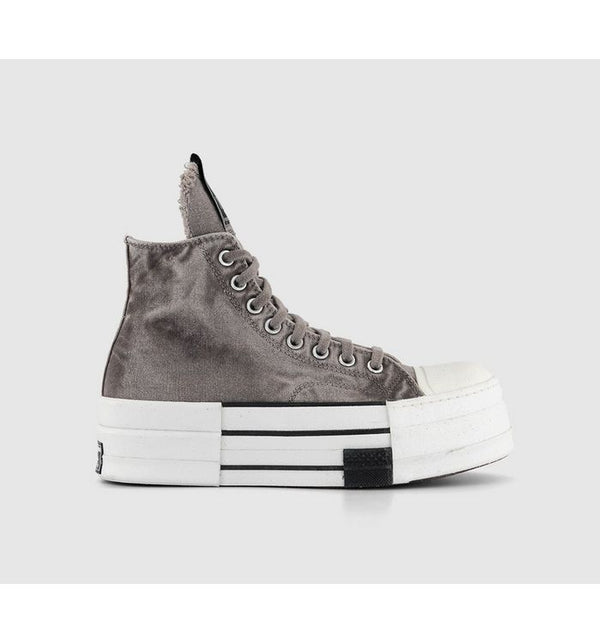 Rick Owens X Drkshdw Dbl Drkstar Hi Trainers Concrete In Grey