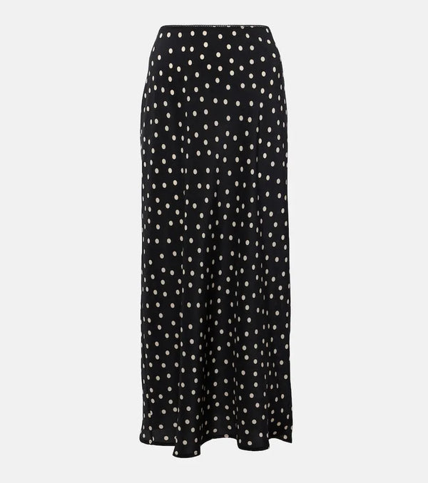 Rixo Ardith polka-dot silk slip skirt | LYBSTORE