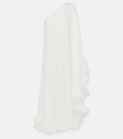 Rixo Bridal Liza feather-trimmed maxi dress