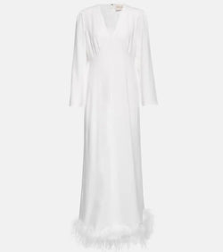 Rixo Bridal Mya feather-trimmed dress