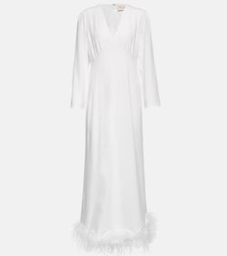 Rixo Bridal Mya feather-trimmed dress