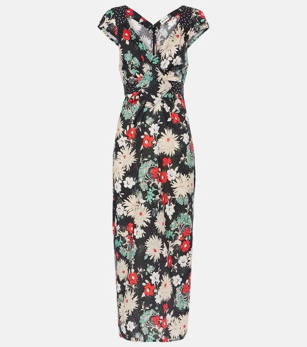 Rixo Carey floral cotton midi dress | LYBSTORE