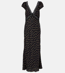 Rixo Iggy polka-dot midi dress