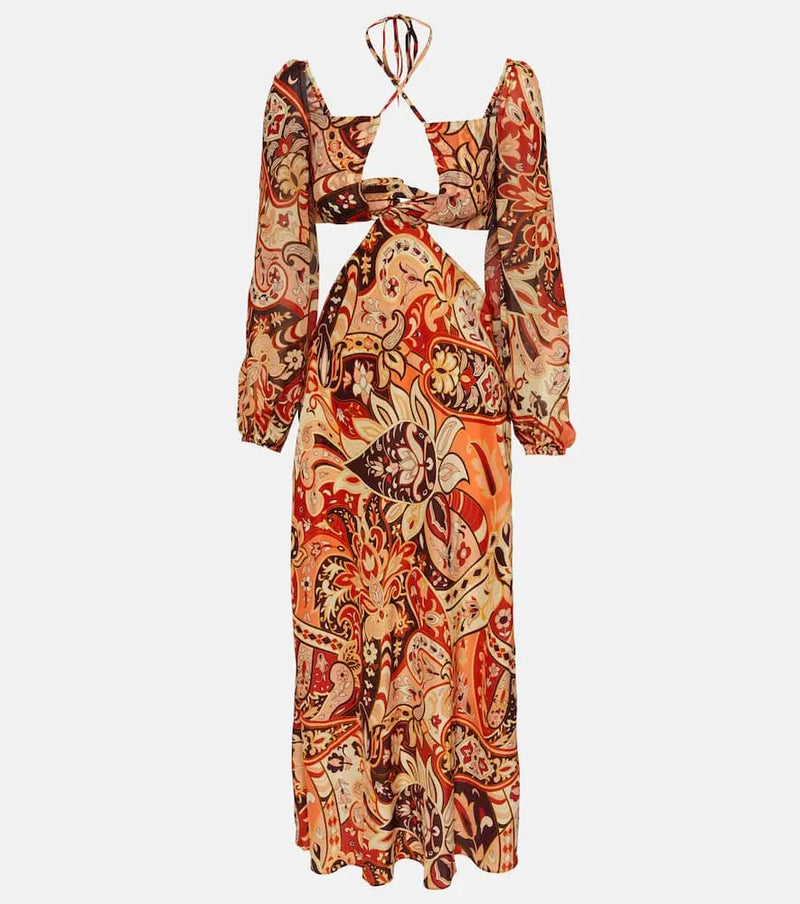 Rixo Kamilla printed georgette maxi dress