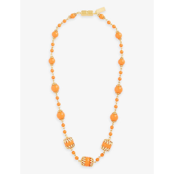 Womens Rixo Nala gold-plated glass-blend beaded necklace