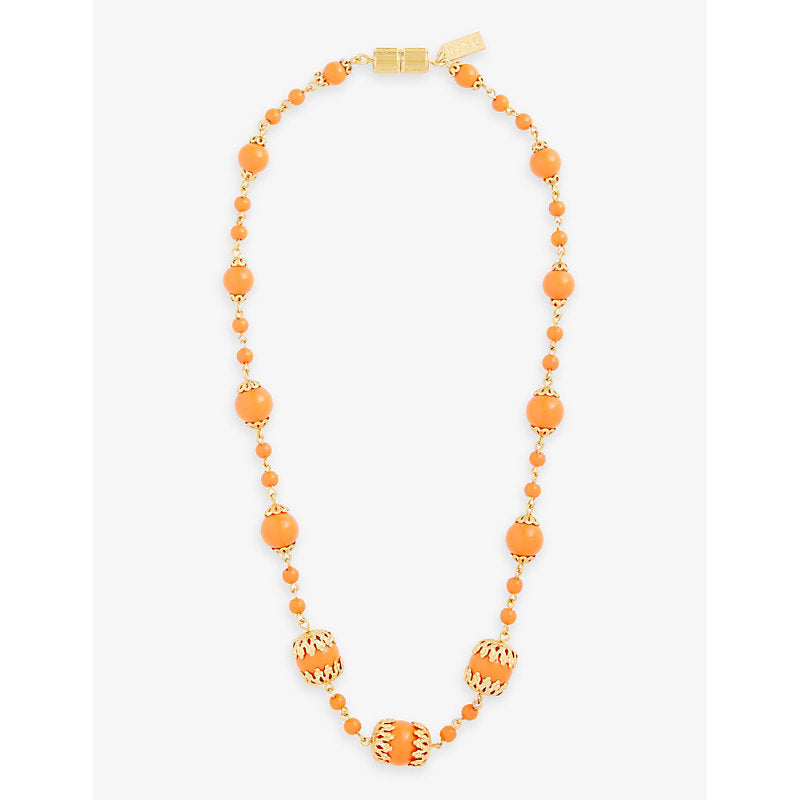 Rixo Nala gold-plated glass-blend beaded necklace