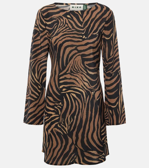 Rixo Ridley printed silk minidress