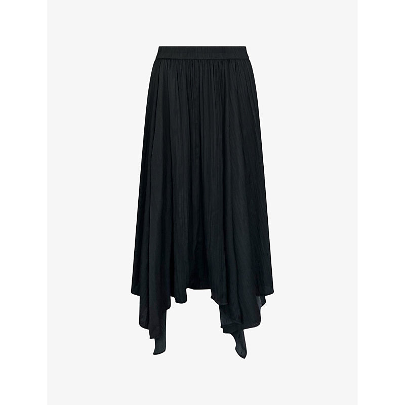 Womens Ro&Zo Asymmetric-hem plisse maxi skirt