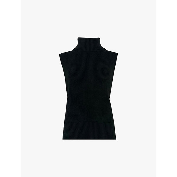 Womens Ro&Zo Black Sleeveless High Neck Jumper