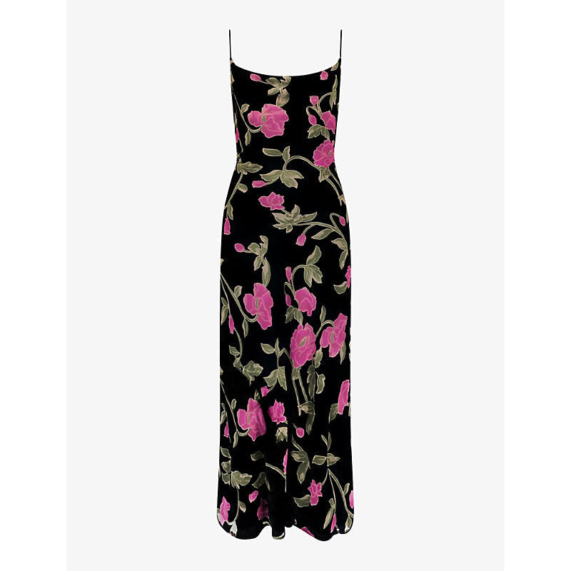 Womens Ro&Zo Matilda floral velvet maxi dress