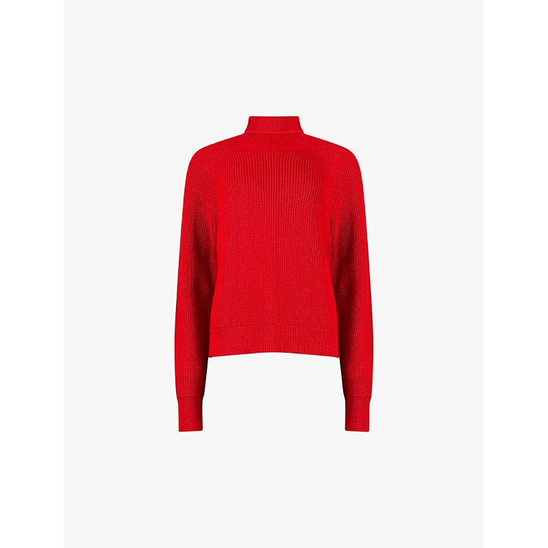 Womens Ro&Zo Rolled-neck ribbed knitted jumper