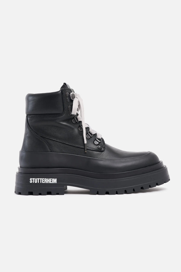 Stutterheim Road Walker Leather Black