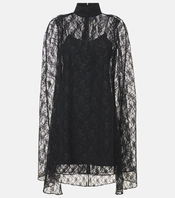 Rodarte Caped floral lace minidress | LYBSTORE