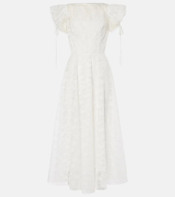 Rodarte Floral silk lace midi dress | LYBSTORE