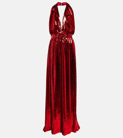 Rodarte Halterneck sequined corsage gown | LYBSTORE