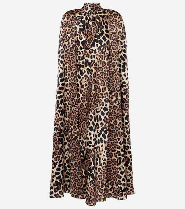 Rodarte Leopard-print caped silk charmeuse gown