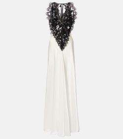 Rodarte Silk-blend satin and lace gown