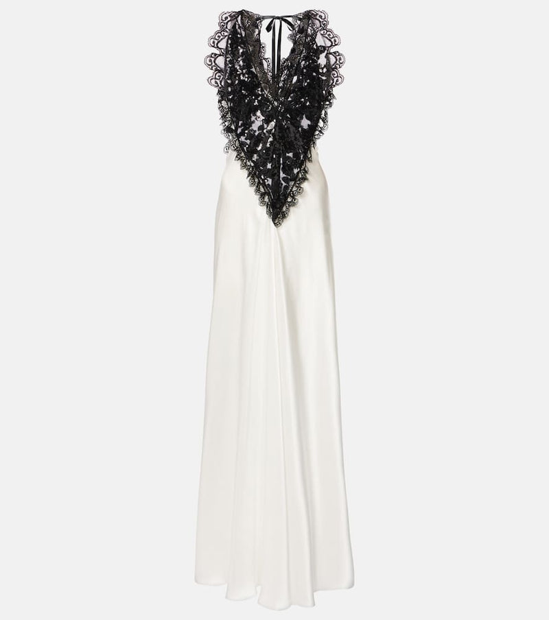 Rodarte Silk-blend satin and lace gown