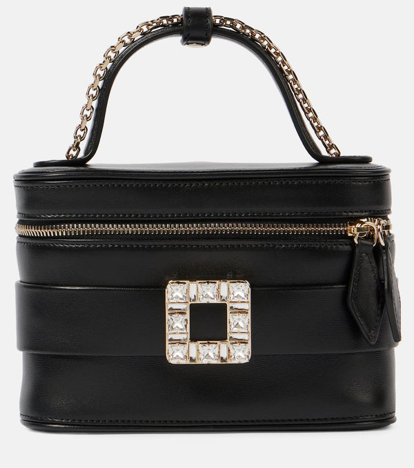 Roger Vivier Embellished leather makeup bag