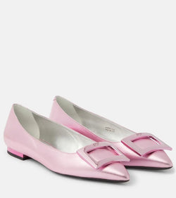 Roger Vivier Gommettine metallic leather ballet flats | LYBSTORE