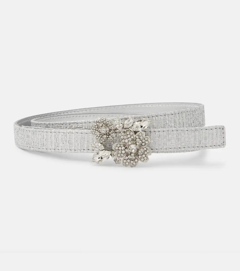 Roger Vivier RV Bouquet Strass leather belt | LYBSTORE