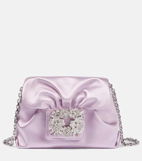 Roger Vivier RV Bouquet embellished satin shoulder bag | LYBSTORE