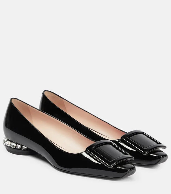 Roger Vivier Strass Heel patent leather ballet flats | LYBSTORE