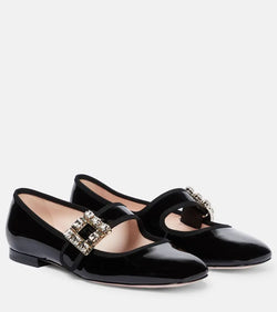 Roger Vivier Très Vivier Babies patent leather ballet flats | LYBSTORE