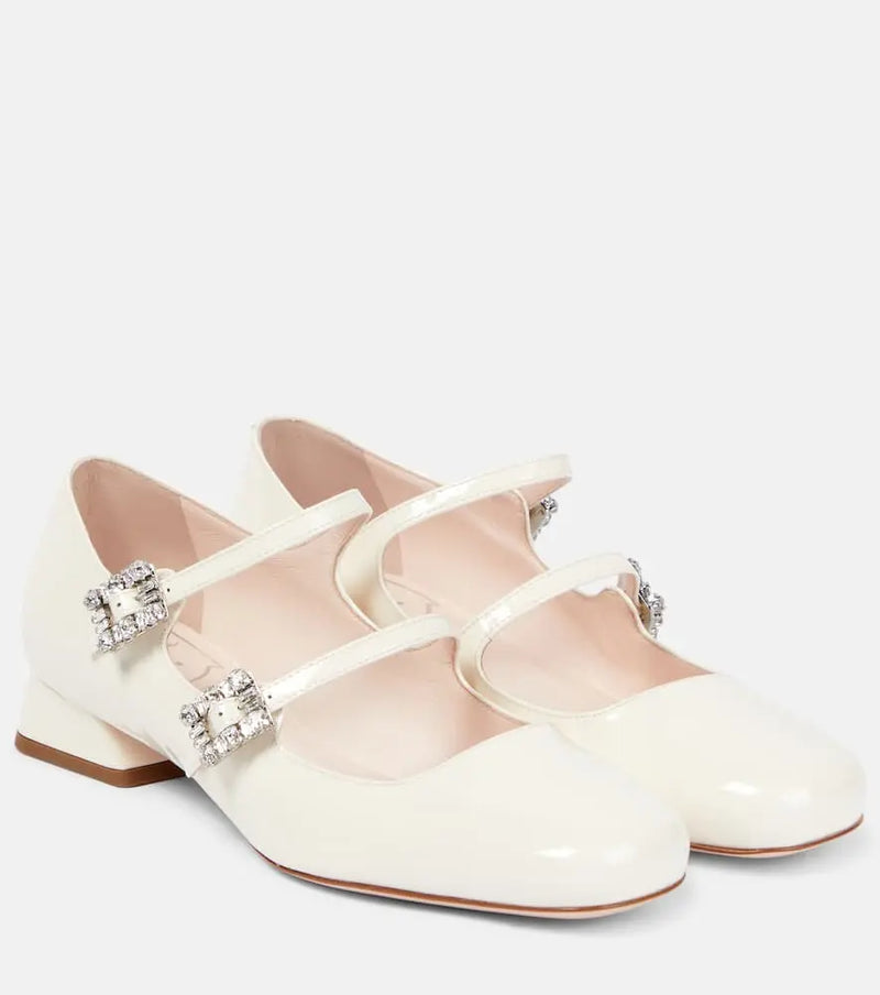 Roger Vivier Très Vivier Babies patent leather flats | LYBSTORE