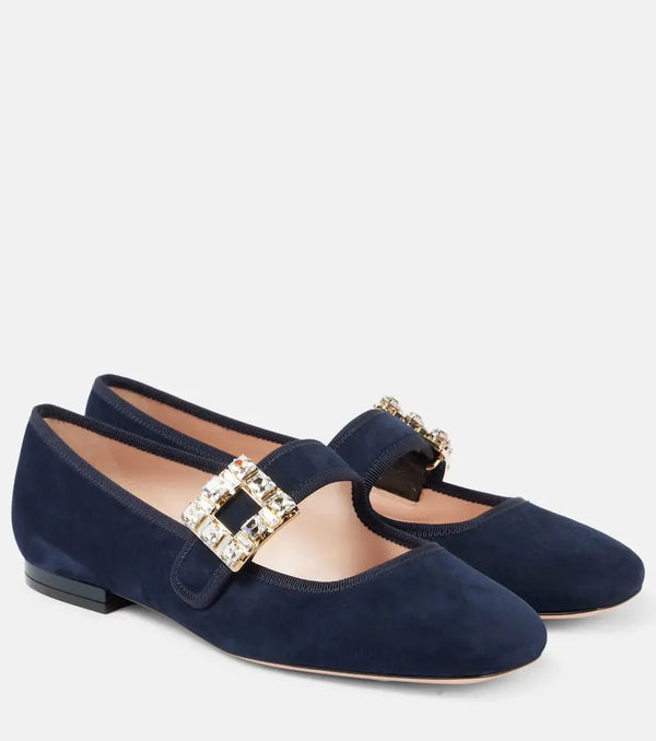 Roger Vivier Très Vivier suede Mary Jane flats | LYBSTORE