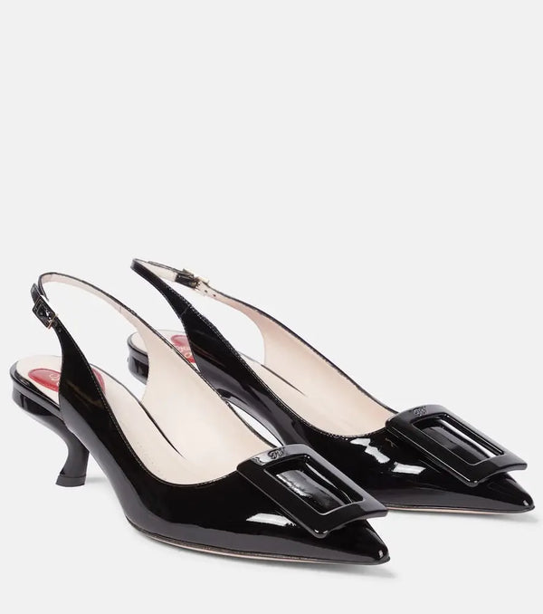 Roger Vivier Virgule leather slingback pumps | LYBSTORE