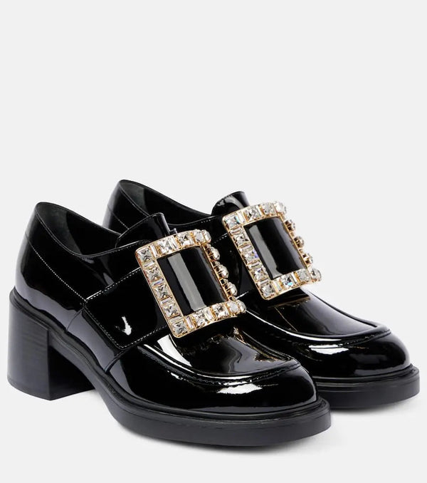 Roger Vivier Viv' Rangers 60 patent leather loafer pumps